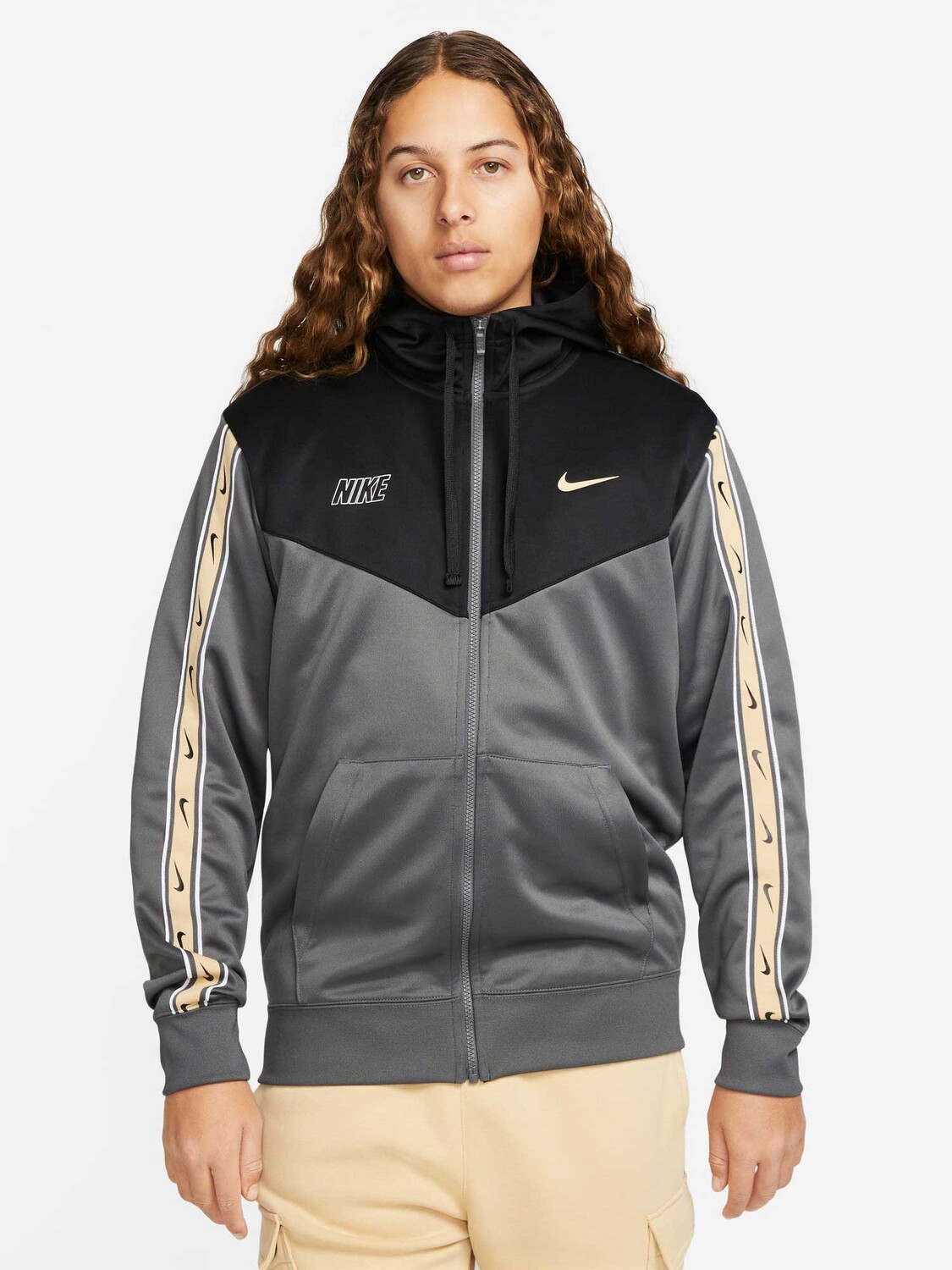 

Толстовка Nike M NSW REPEAT SW PK FZ HOODY, серый