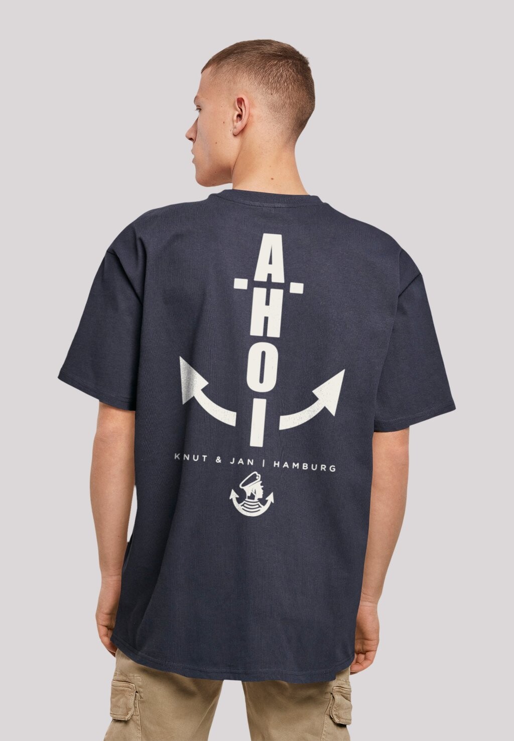 

Футболка с принтом OVERSIZED AHOI ANKER KNUT & JAN HAMBURG F4NT4STIC, цвет navy