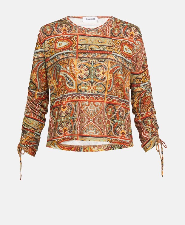 

Топ с длинными рукавами Desigual, охра