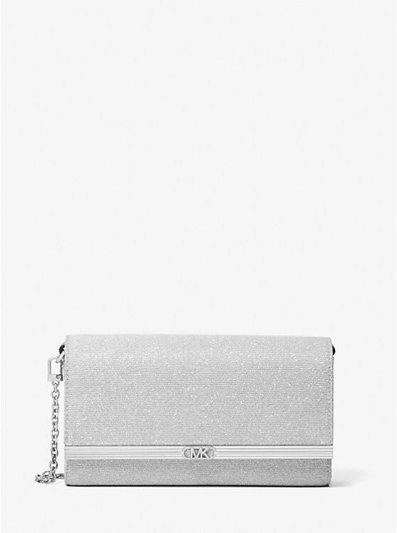 

Большой сетчатый клатч Mona с блестящей цепочкой Michael Kors, серебряный