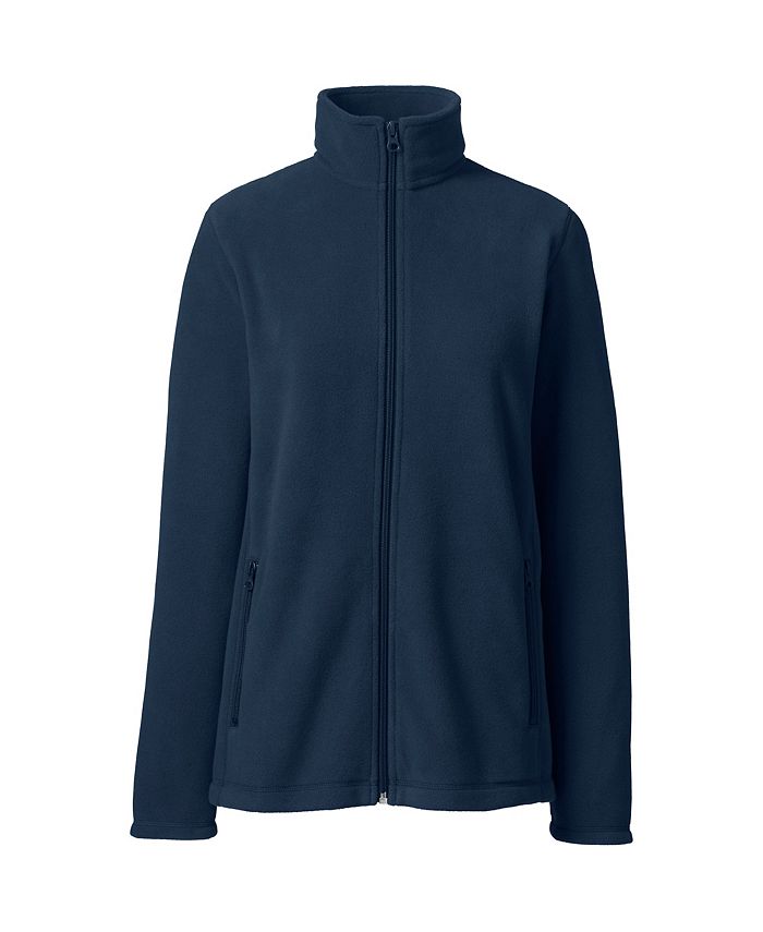 цена Женская флисовая куртка средней плотности с молнией во всю длину Lands' End, цвет Classic navy