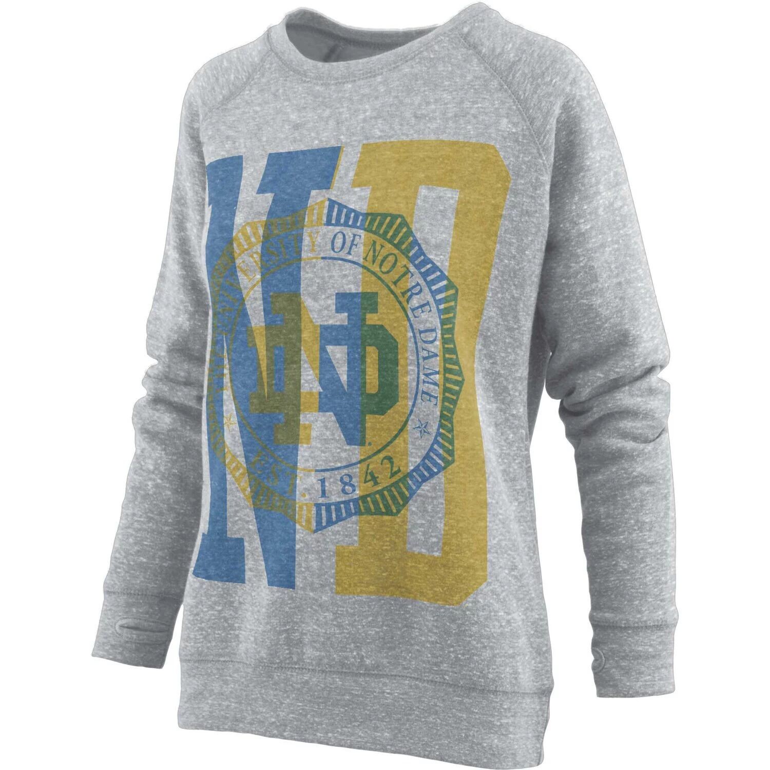

Женский пуловер Pressbox Heather Grey Notre Dame Fighting Irish Knobi с регланами
