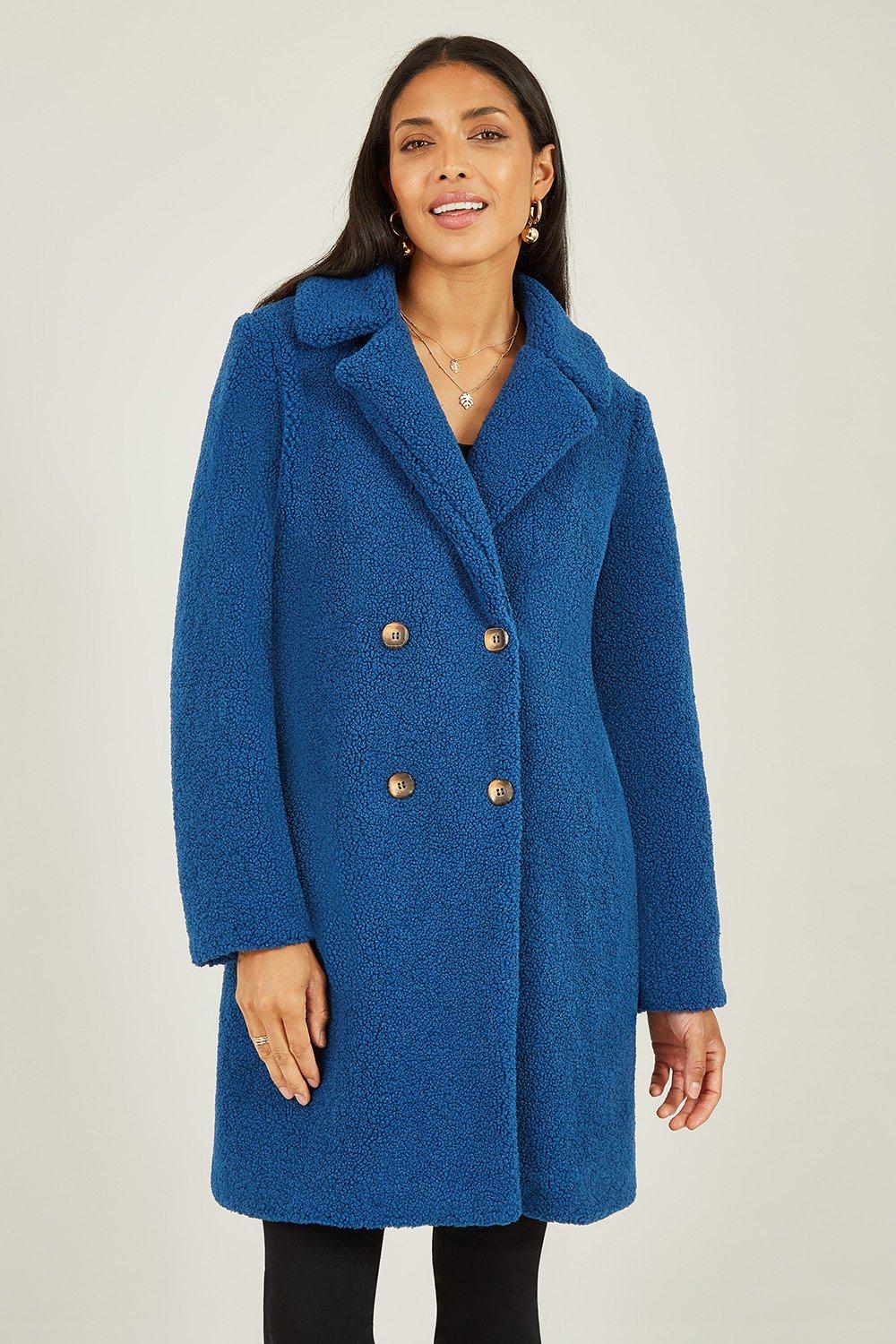 Темно-синее пальто Teddy Bear Yumi, синий женские пуховые пальто с роговыми пуговицами и вышивкой белые пуховые пальто высокого класса черные синие средней длины свободная зимня