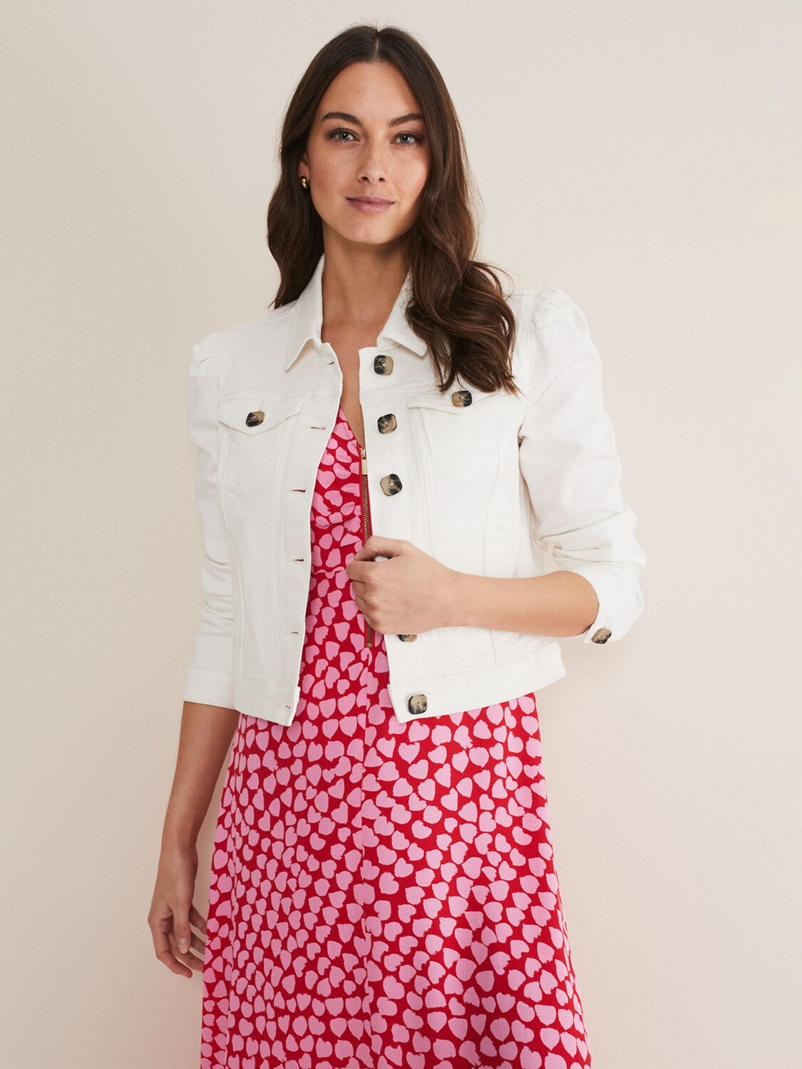 

Джинсовая куртка Phase Eight Lettie, белая, Белый