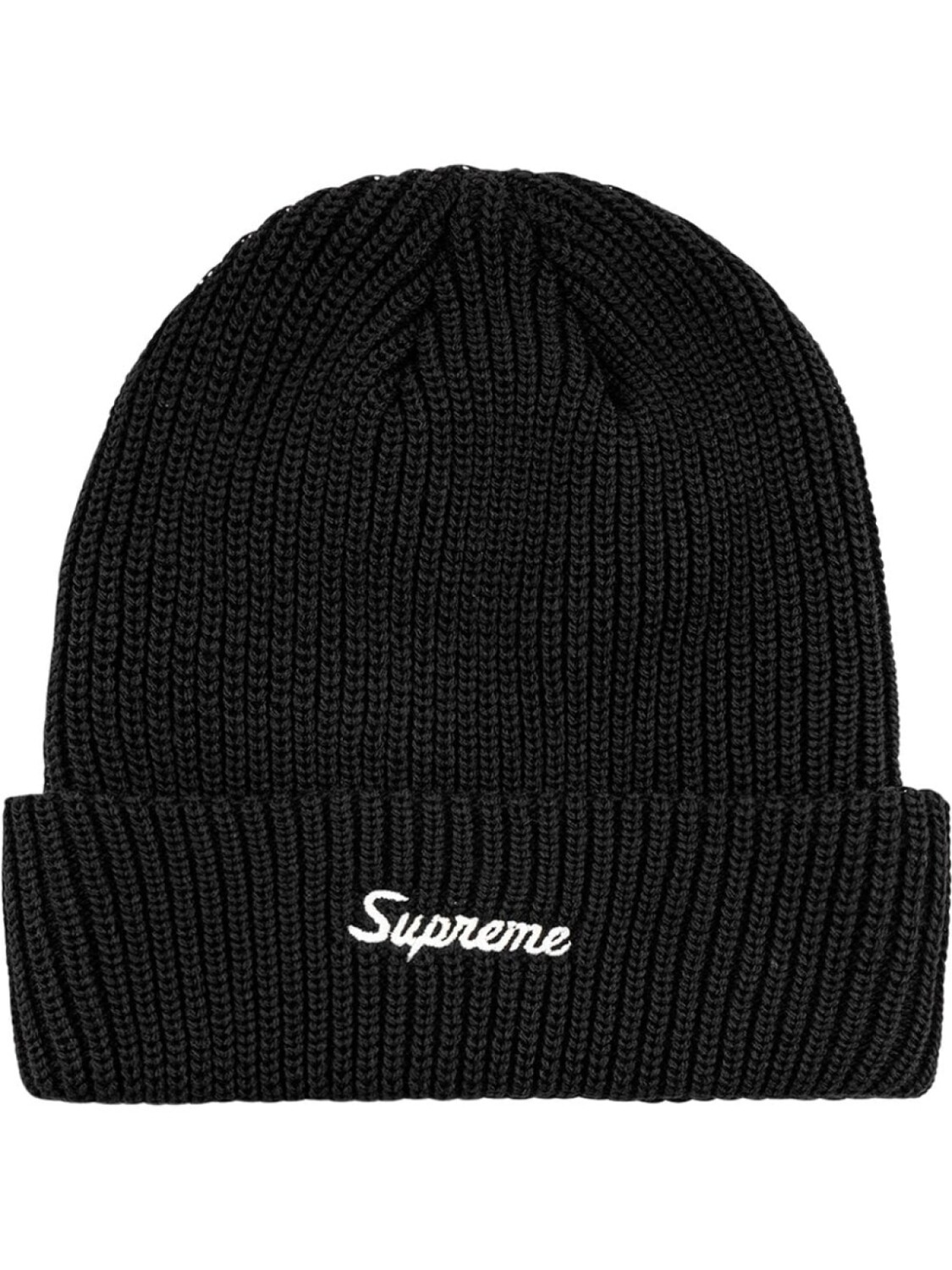 

Supreme шапка бини крупной вязки, черный