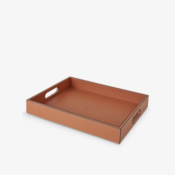 

Поднос из кожи и дерева с тиснением логотипа, 45 см Mulberry, цвет vintage oak