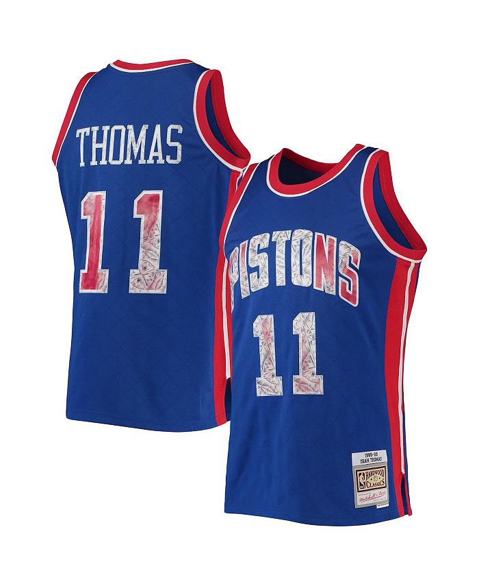 

Мужская синяя майка Isiah Thomas Detroit Pistons 1988-89 Hardwood Classics Diamond Swingman, посвященная 75-летнему юбилею Mitchell & Ness, синий