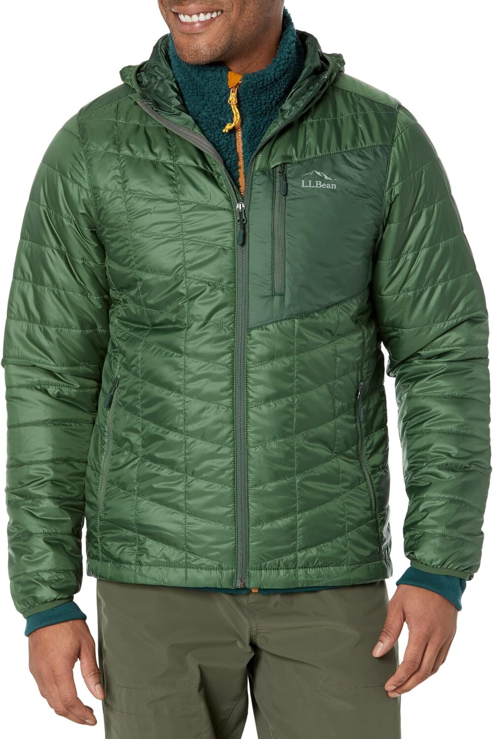 

Куртка с капюшоном Primaloft Packaway Regular L.L.Bean, цвет Rain Forest/Deep Balsam