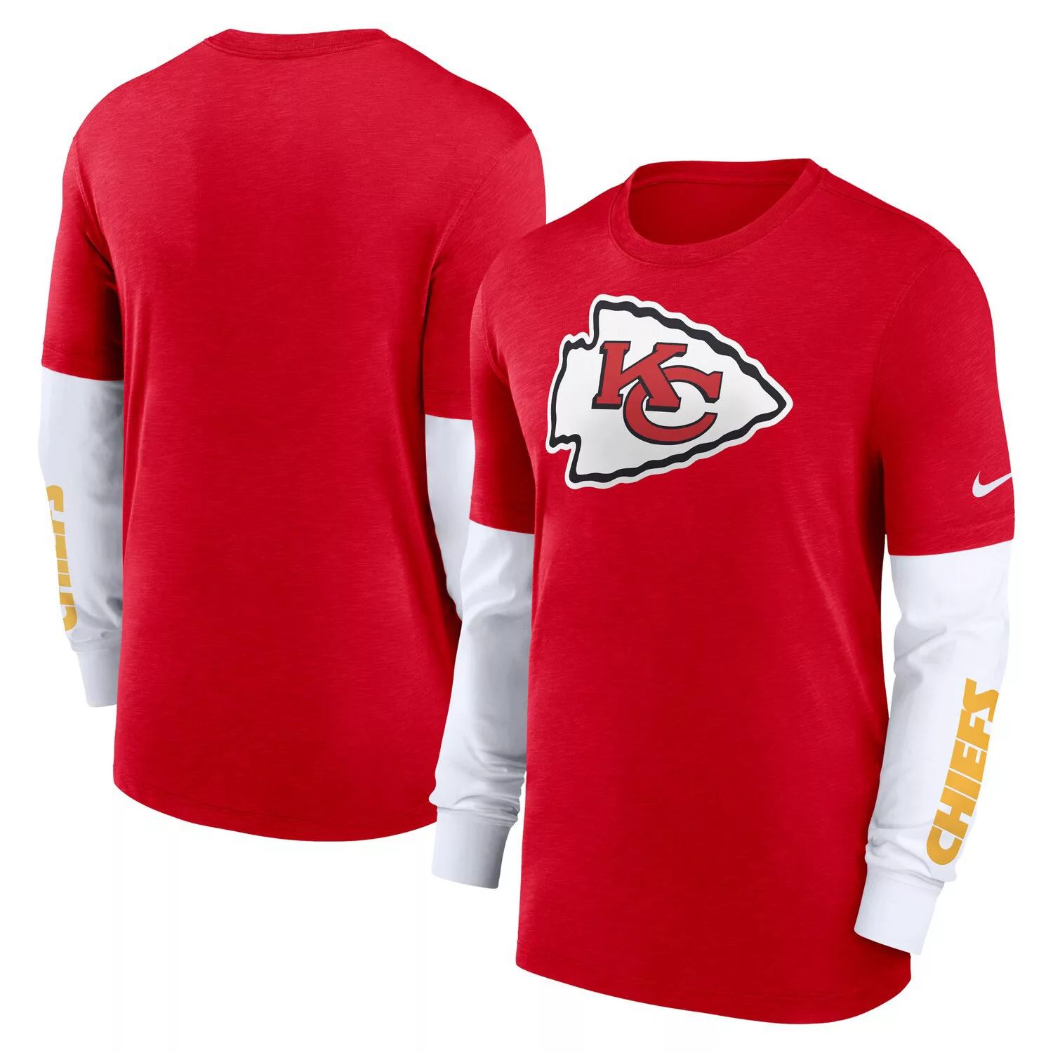 

Мужская футболка с длинным рукавом Nike Heather Red Kansas City Chiefs Slub Fashion