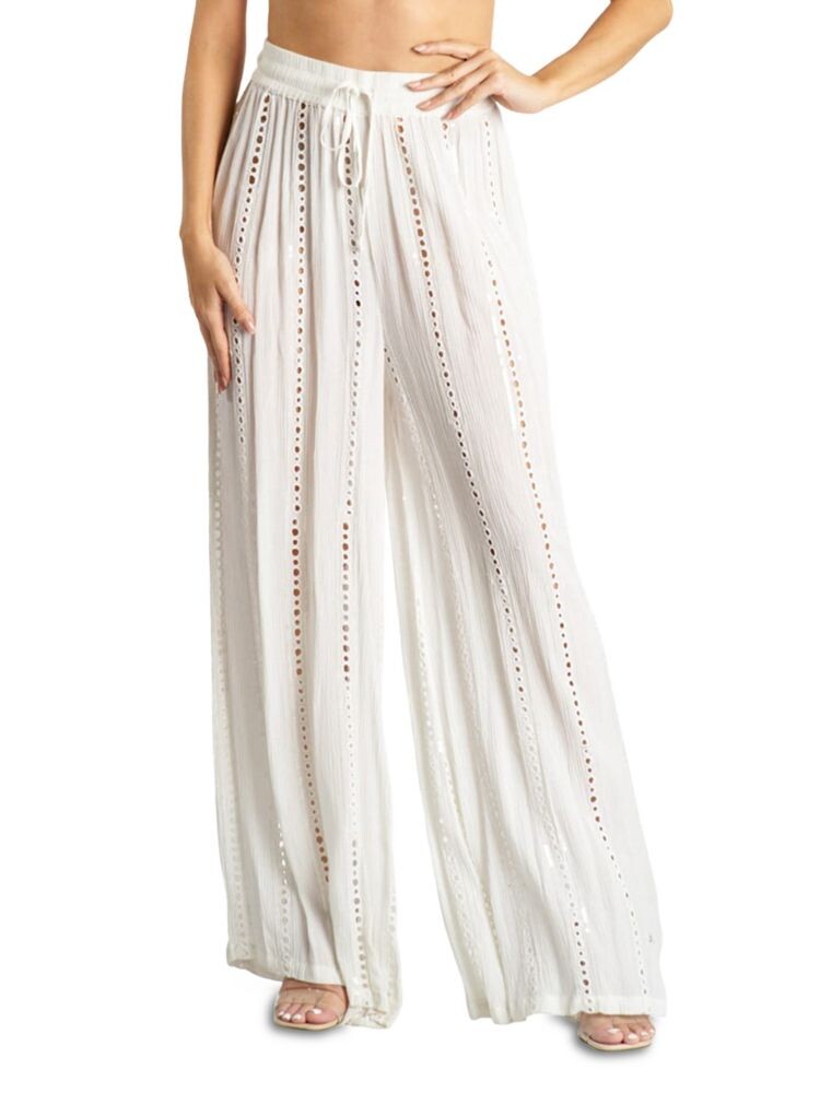 

Широкие брюки с люверсами La Moda Clothing, белый