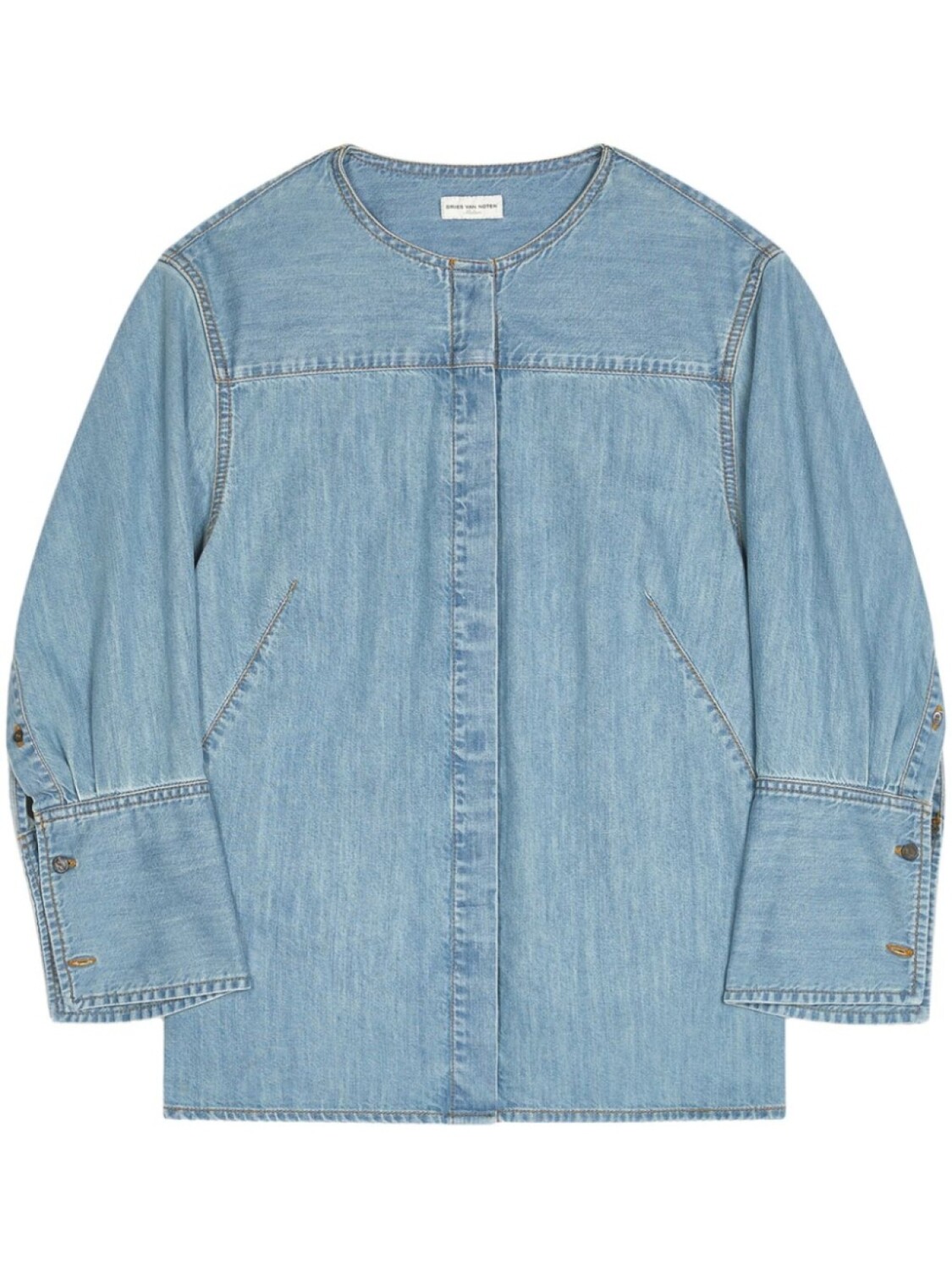 

DRIES VAN NOTEN джинсовая блузка со вставками, синий