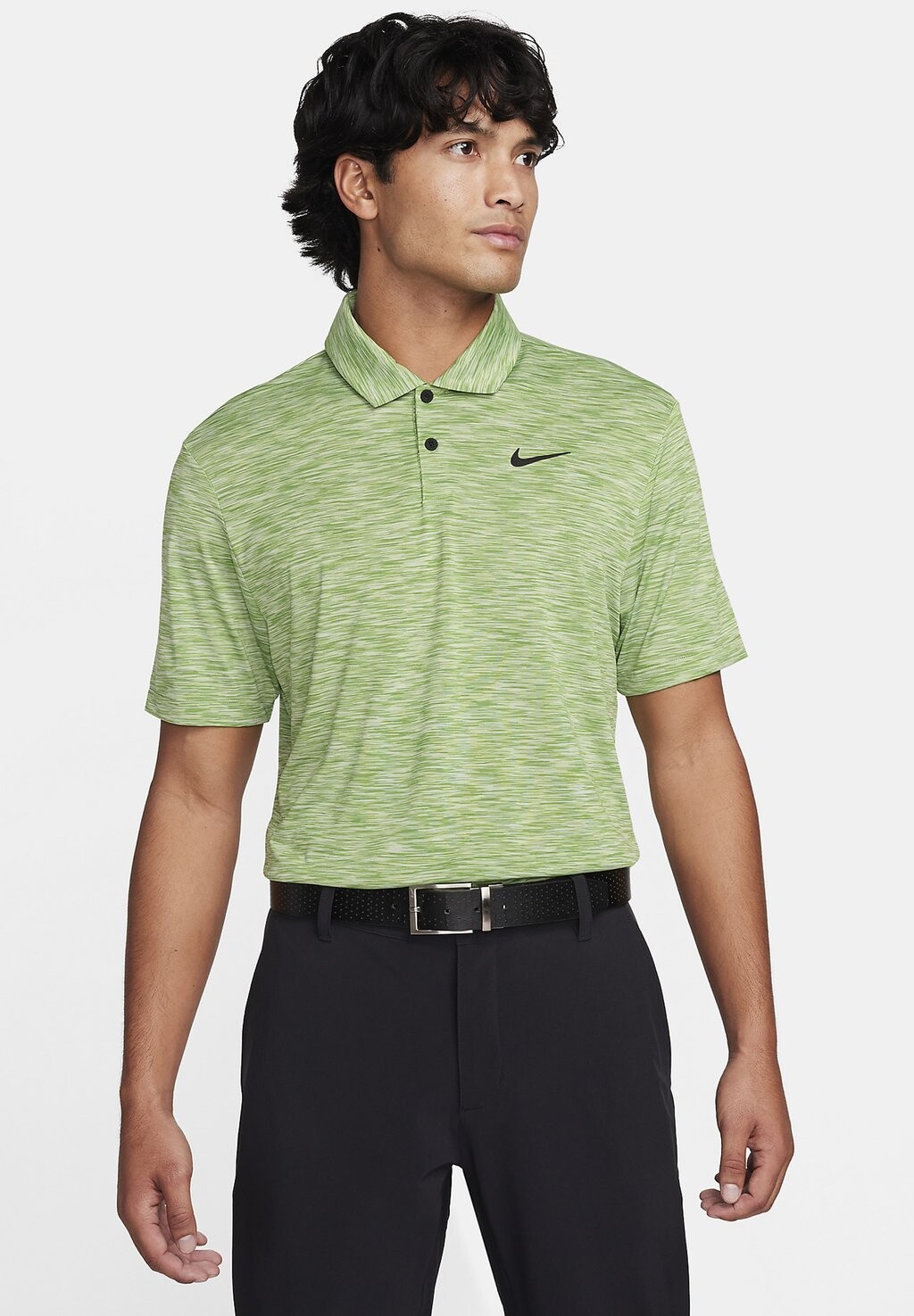 

Поло Dryfit Tour Space Dye Nike, цвет chlorophyll honeydew black