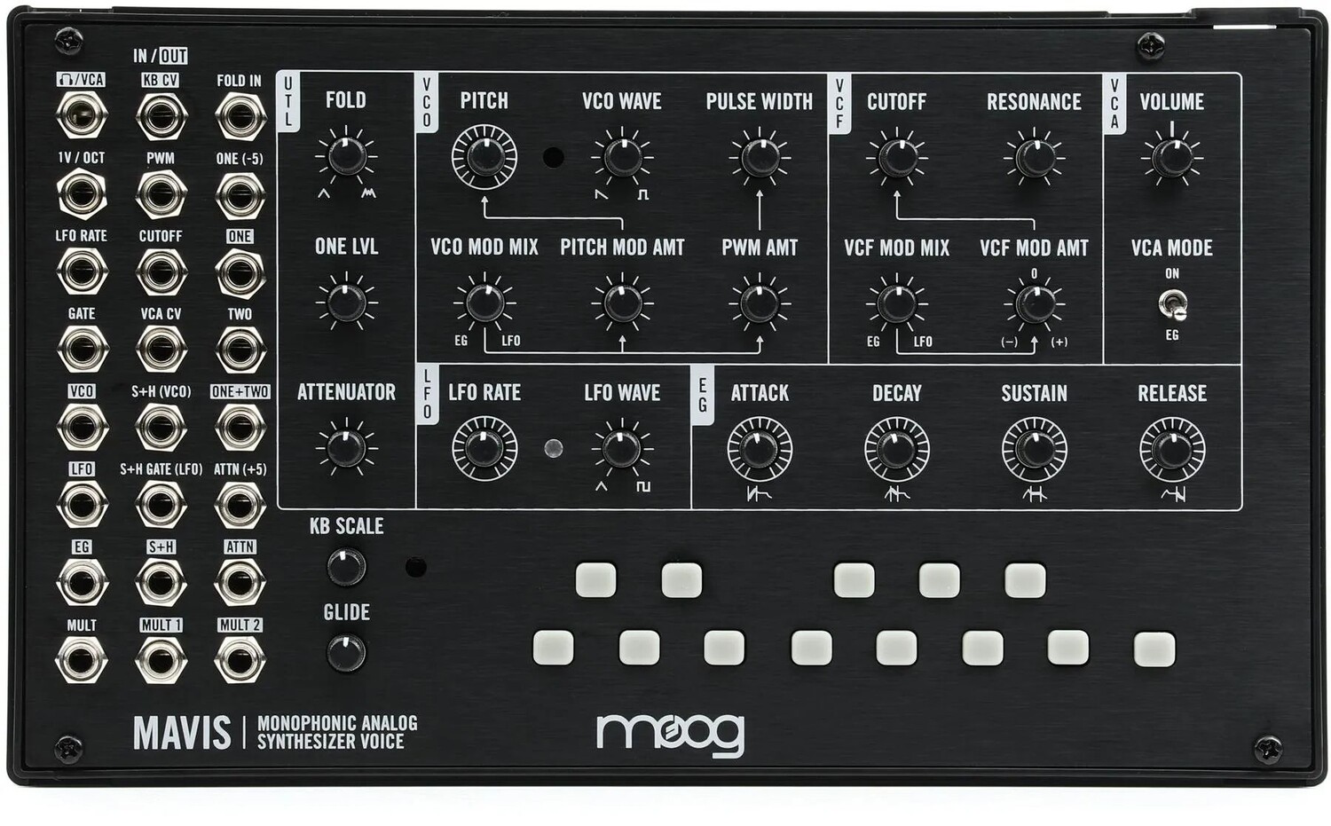 

Полумодульный комплект аналогового синтезатора Moog Mavis и модуль Eurorack — 44HP