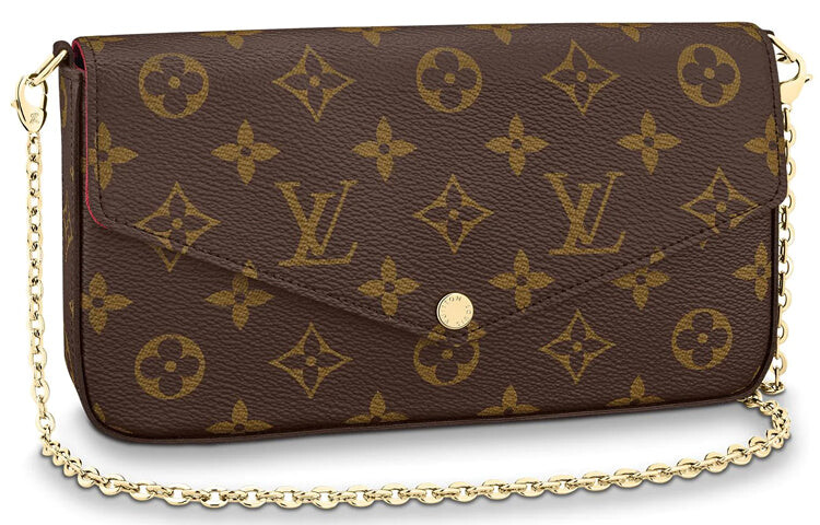 

Сумка кожаная Louis Vuitton Felicie Pochette с монограммой, коричневый