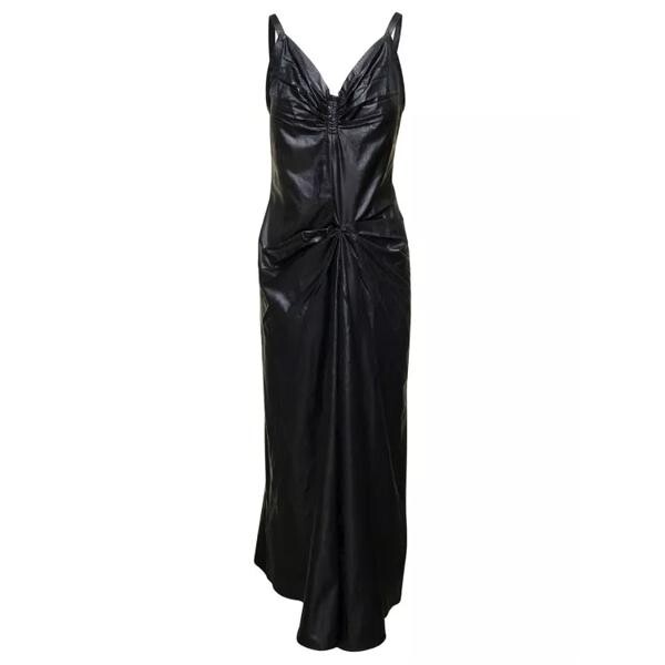 

Платье poly ruched midi dress in polyester Maison Margiela, черный