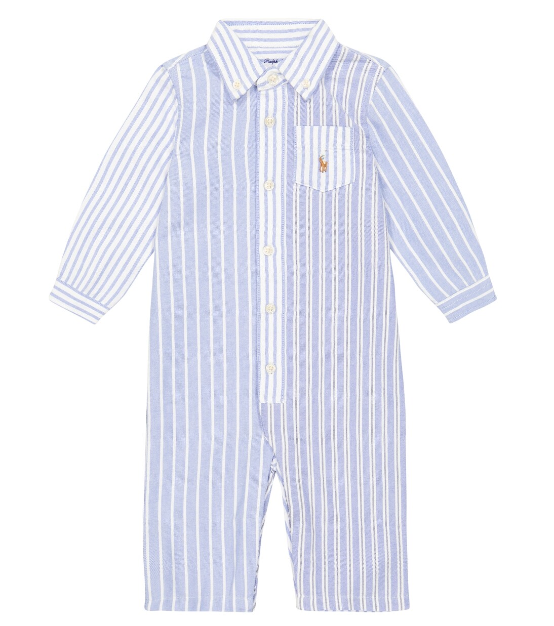 

Детский комбинезон из хлопкового поплина в тонкую полоску Polo Ralph Lauren Kids, мультиколор
