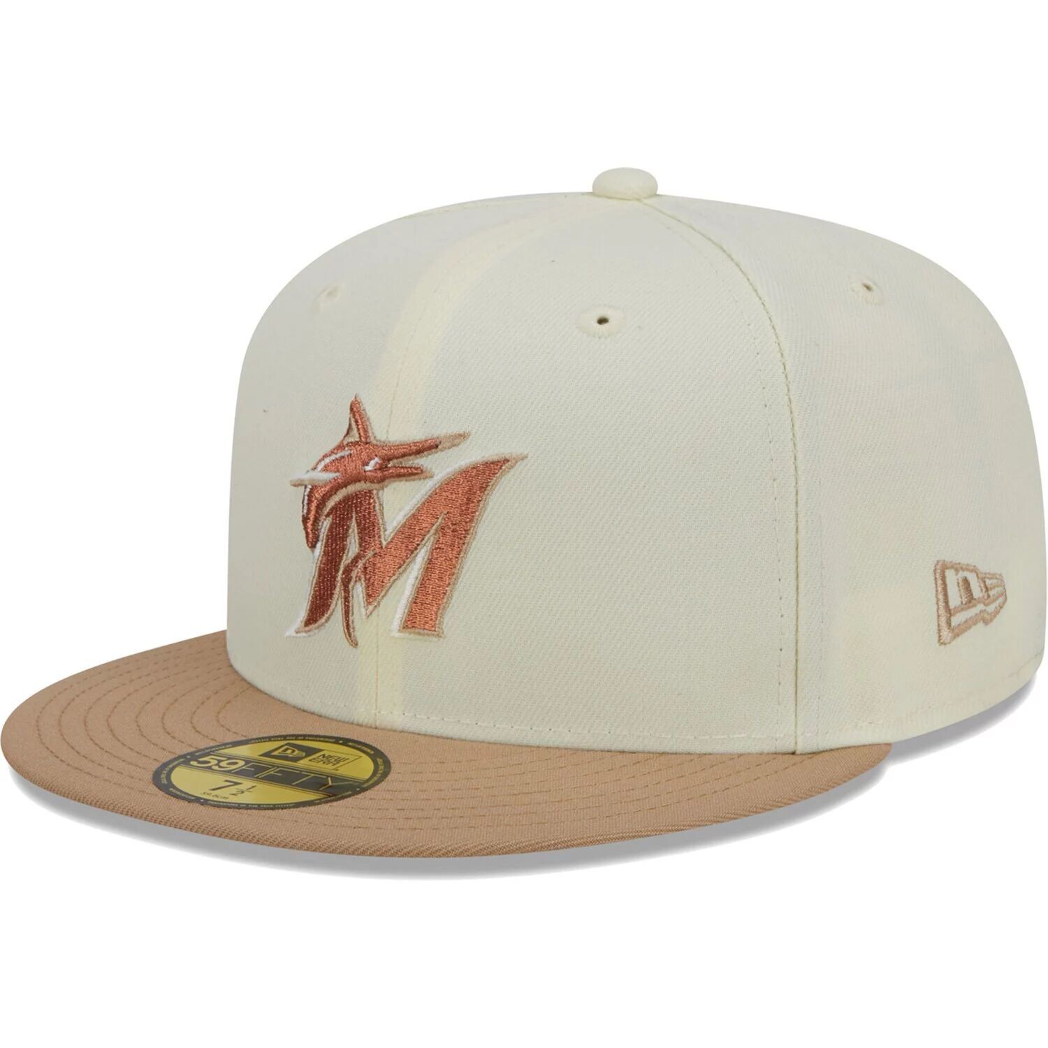 

Мужская кепка New Era Cream Miami Marlins Chrome Camel Rust Undervisor 59FIFTY