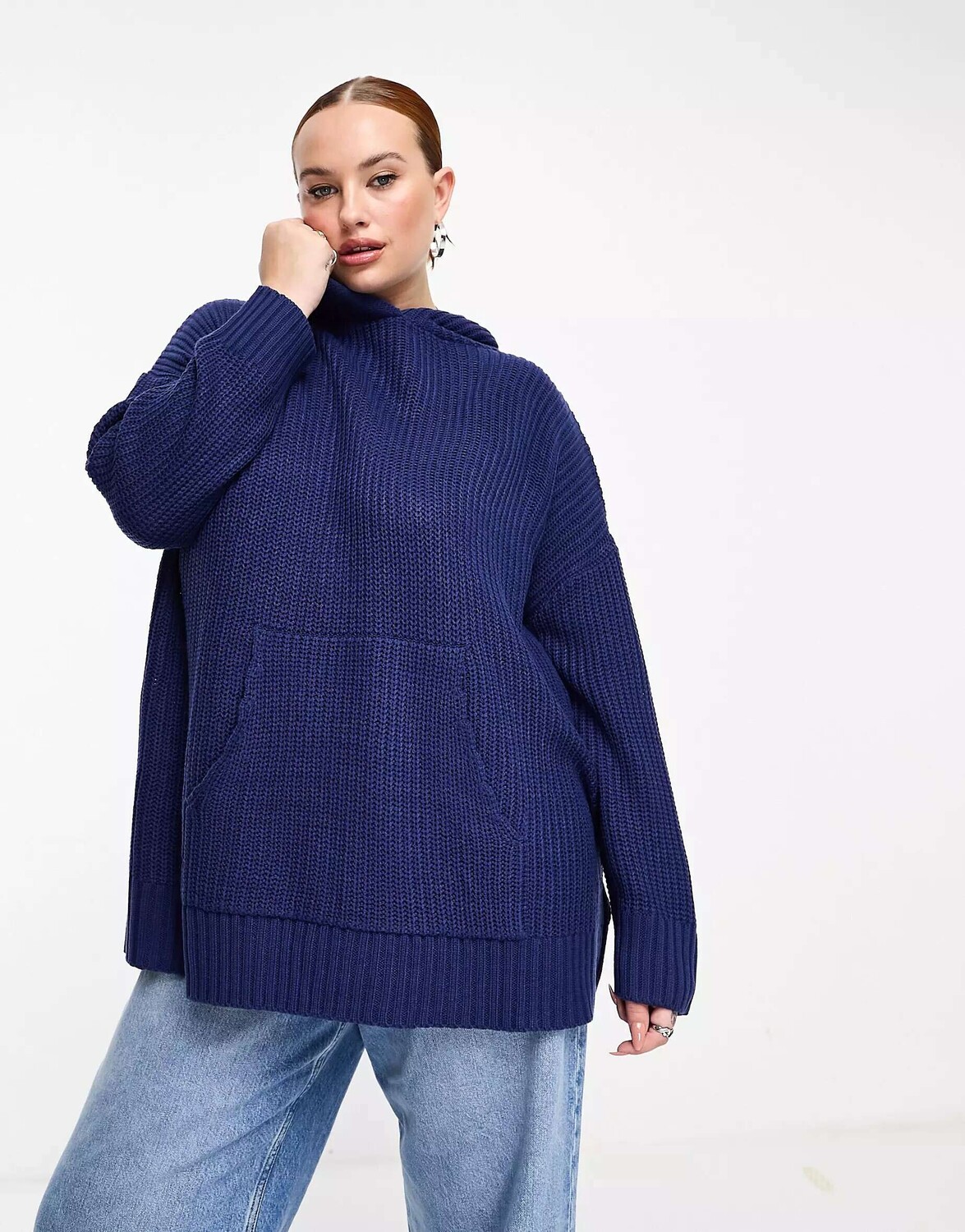 

Темно-синий джемпер с капюшоном Threadbare Plus Willow Threadbare