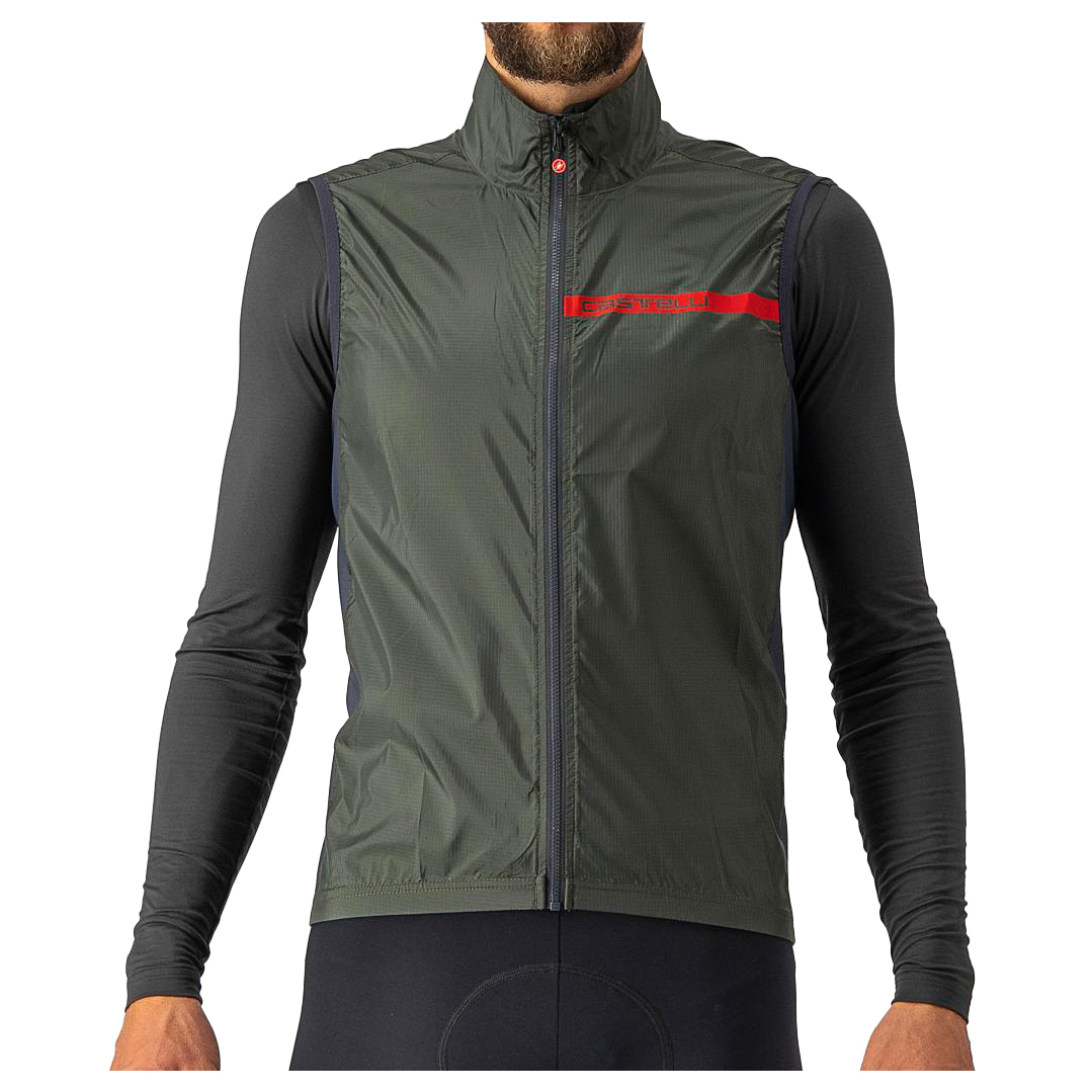 Велосипедный жилет Castelli Squadra Stretch Vest, цвет Military Green/Dark Gray