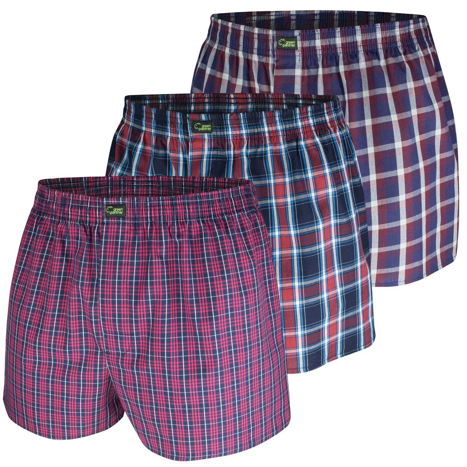 

Боксеры green panther Webboxershorts 3 шт, цвет Rot / Karo