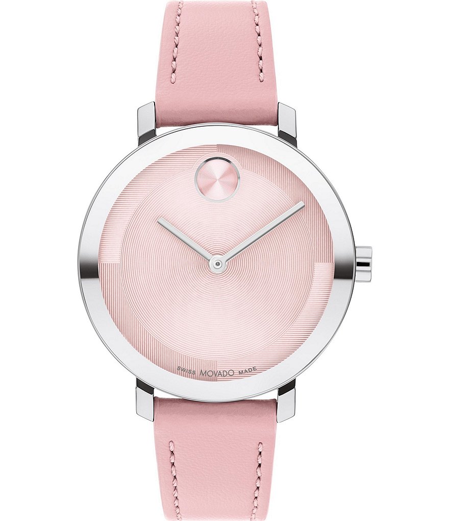 Женские кварцевые часы Movado Bold 2.0 с розовым кожаным ремешком, розовый аналоговые женские часы dai с розовым кожаным ремешком kaos tous розовый