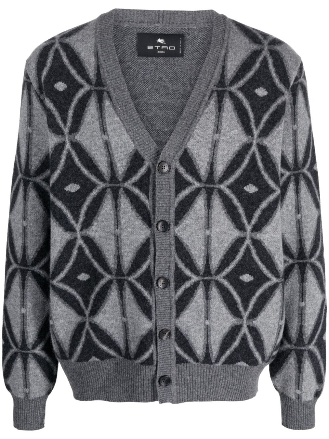 

ETRO шерстяной кардиган с узором, серый