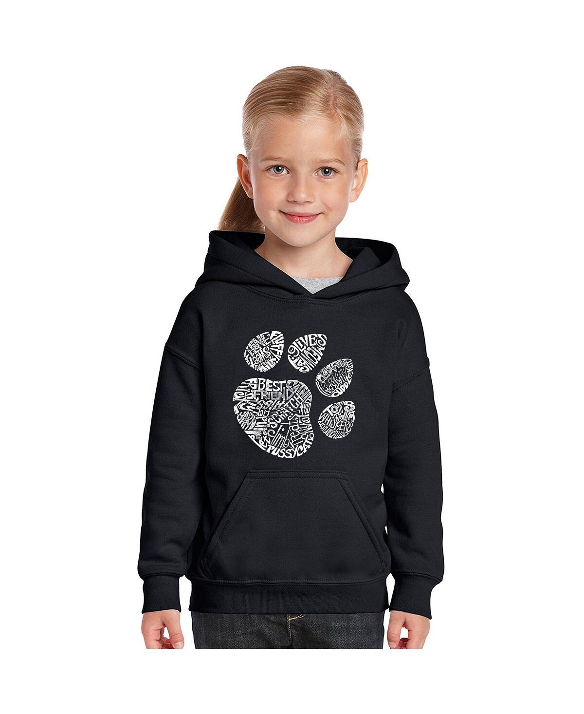 

Толстовка с капюшоном Big Girl's Word Art - Cat Paw LA Pop Art
