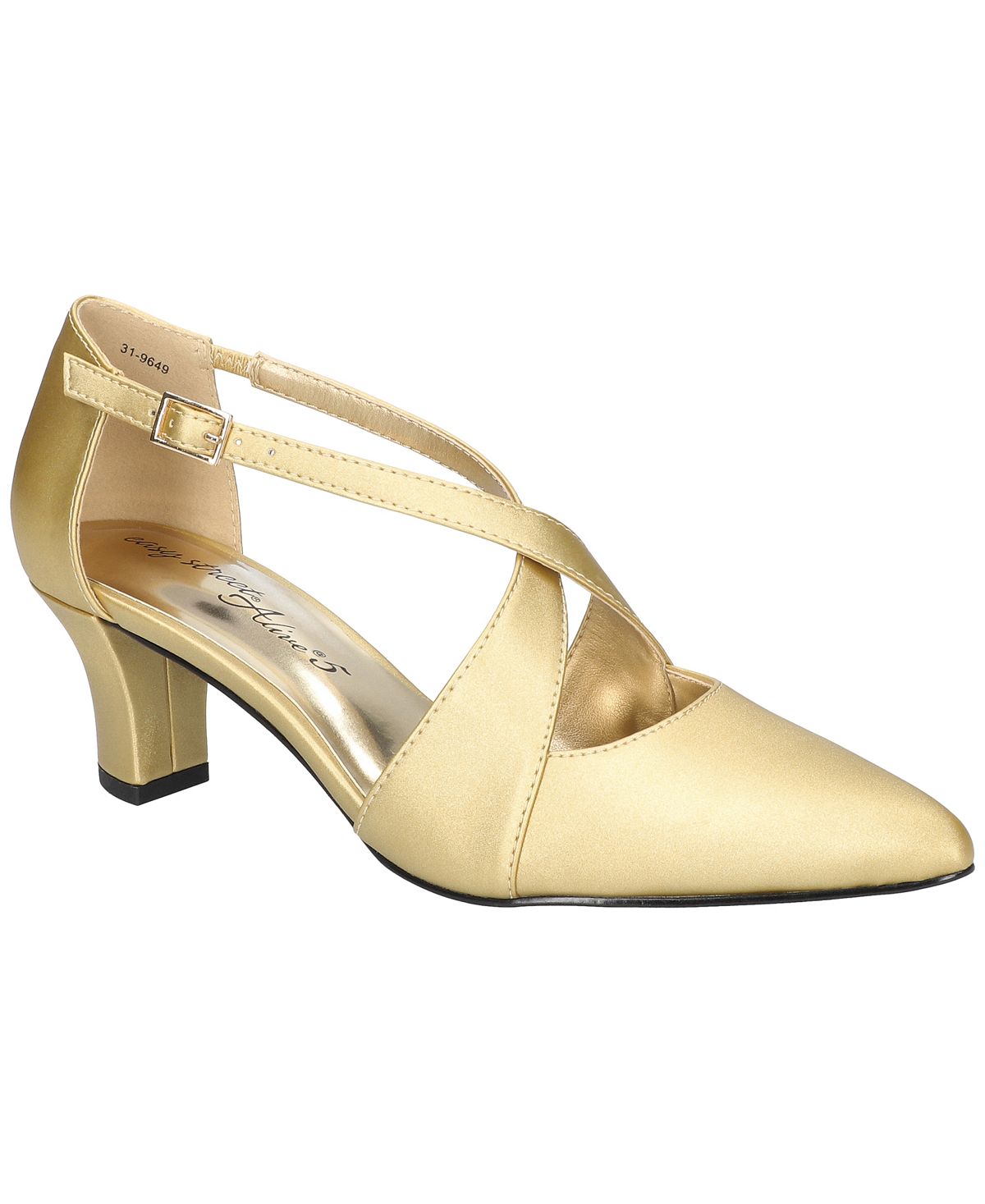 Женские туфли-лодочки Elegance с перекрестными ремешками спереди Easy Street, золотой