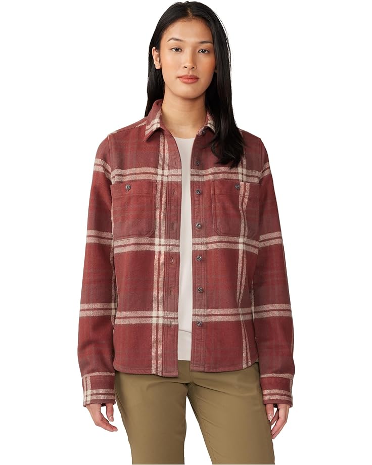 Рубашка Mountain Hardwear Plusher Long Sleeve Shirt, цвет Clay Earth Plaid Print