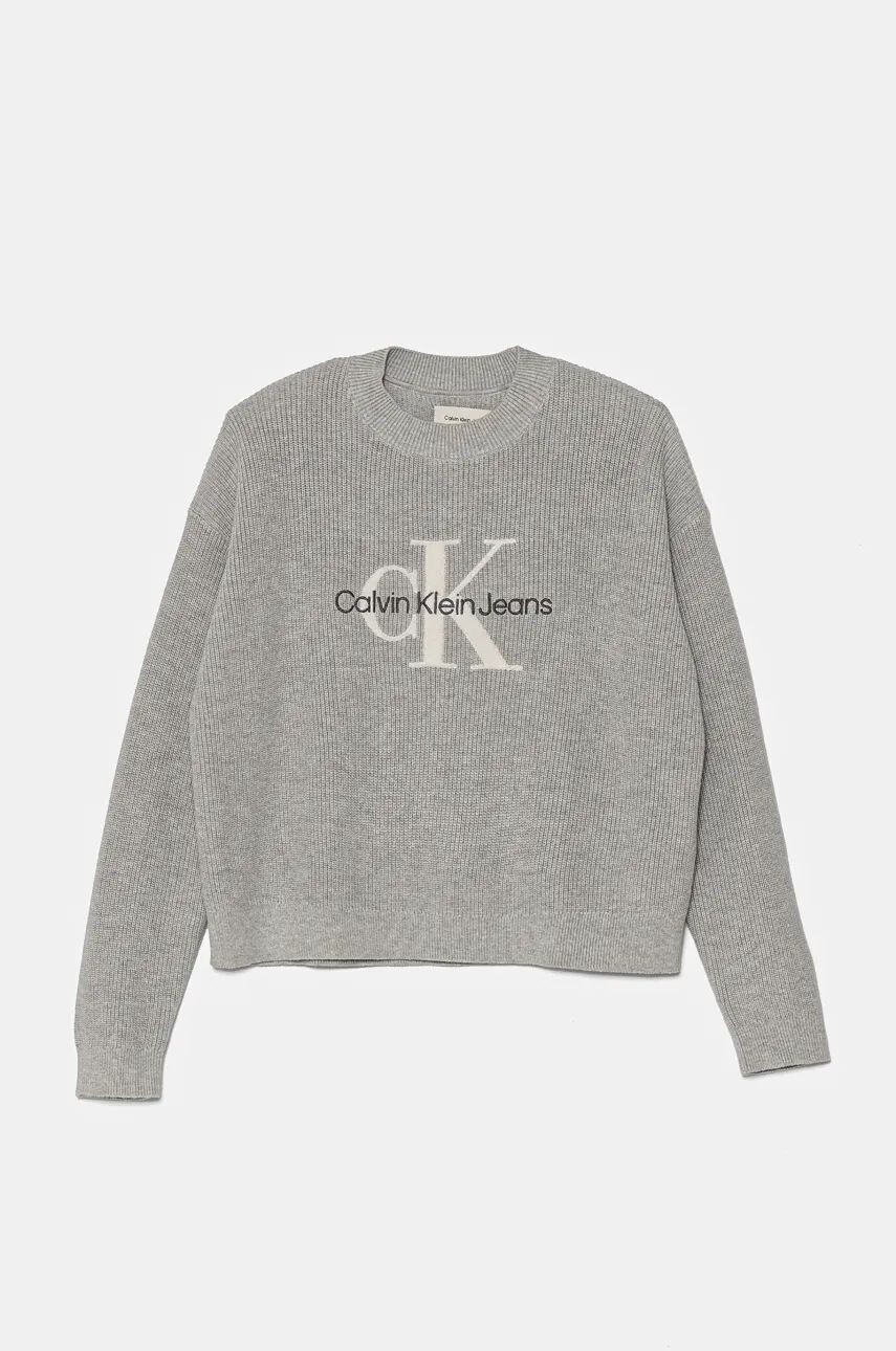 

Детский свитер Calvin Klein Jeans из смесовой шерсти, серый