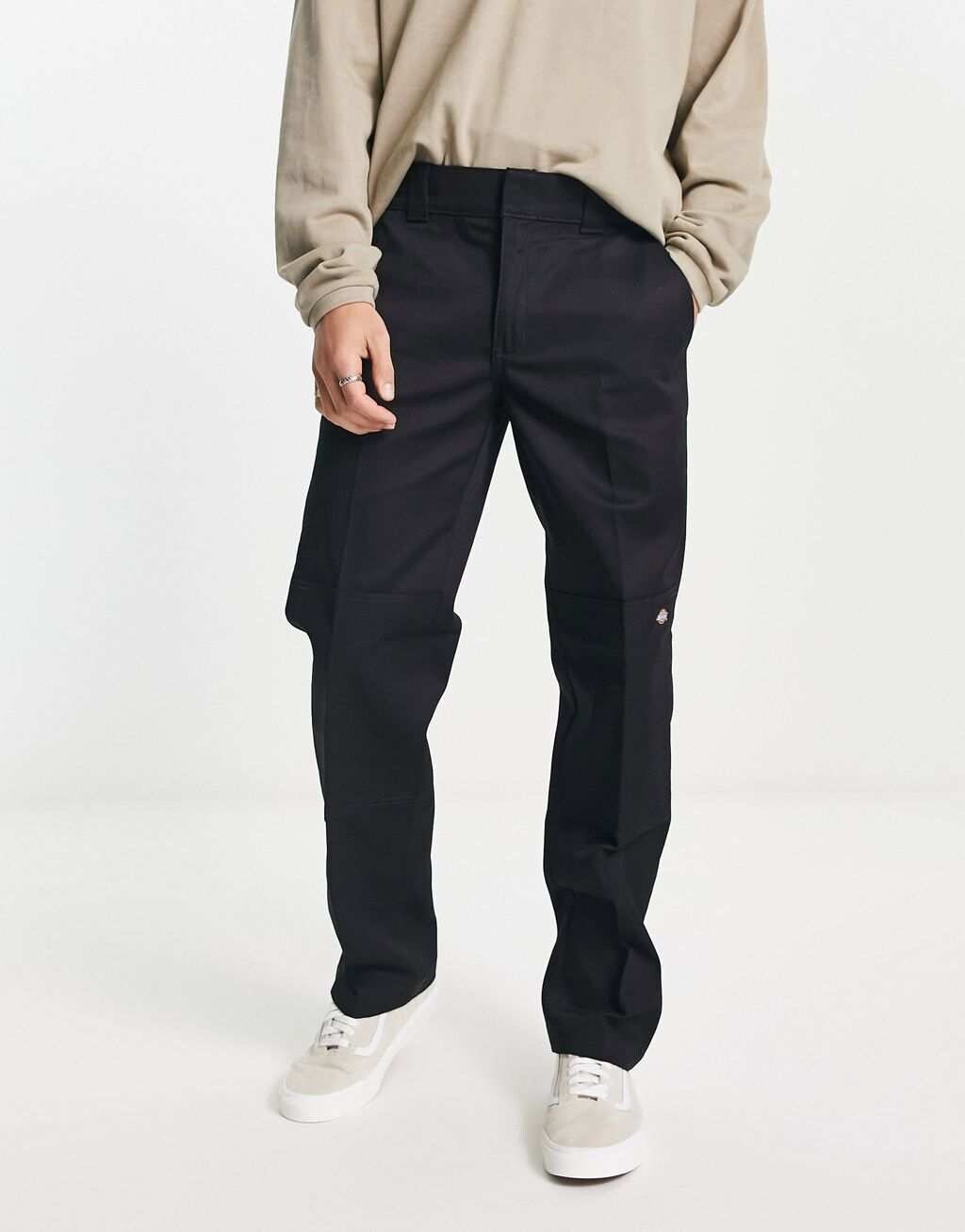 

Черные узкие прямые брюки с двойным коленом Dickies