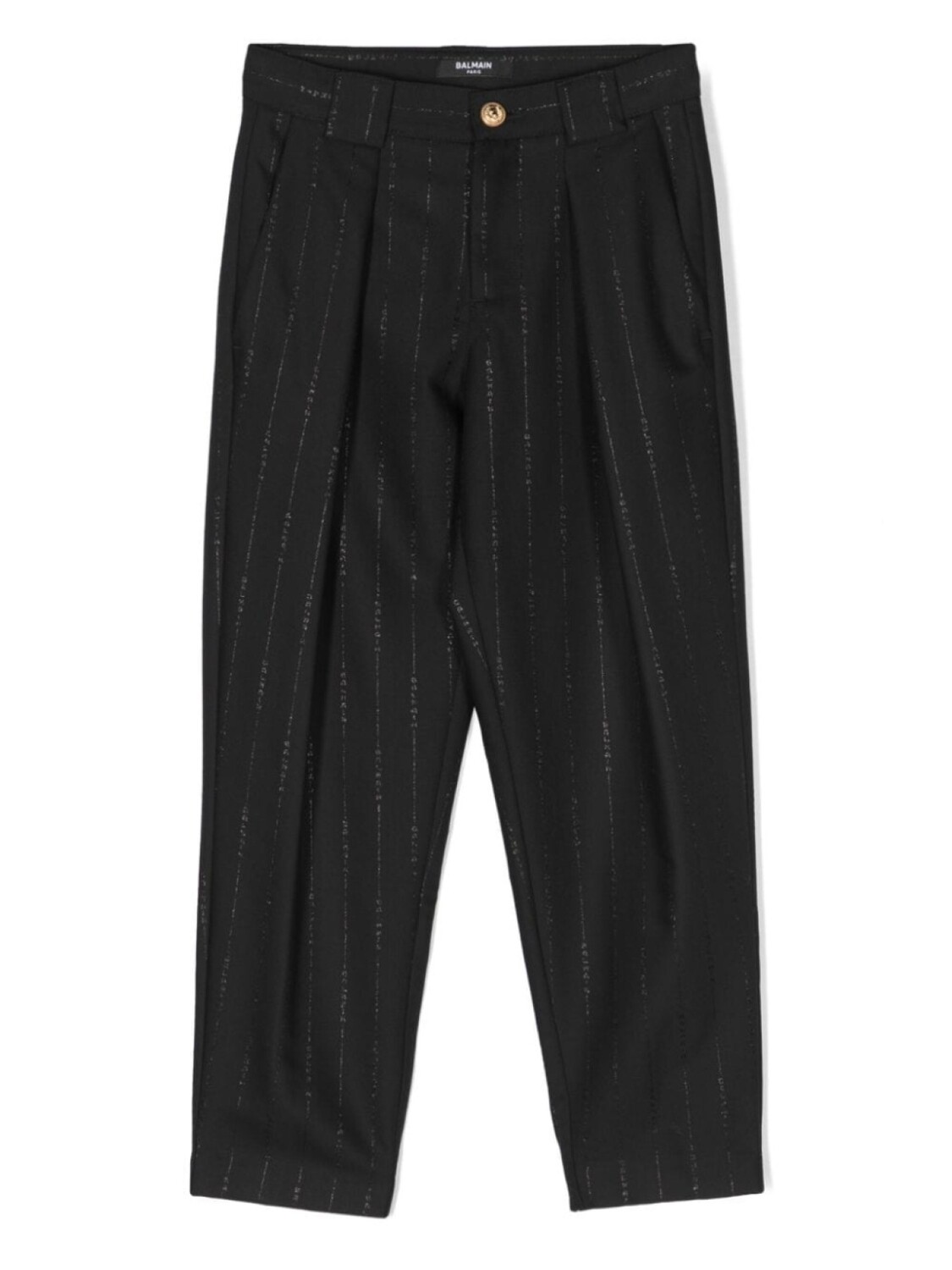 

Balmain Kids брюки чинос с логотипом и эффектом металлик, черный