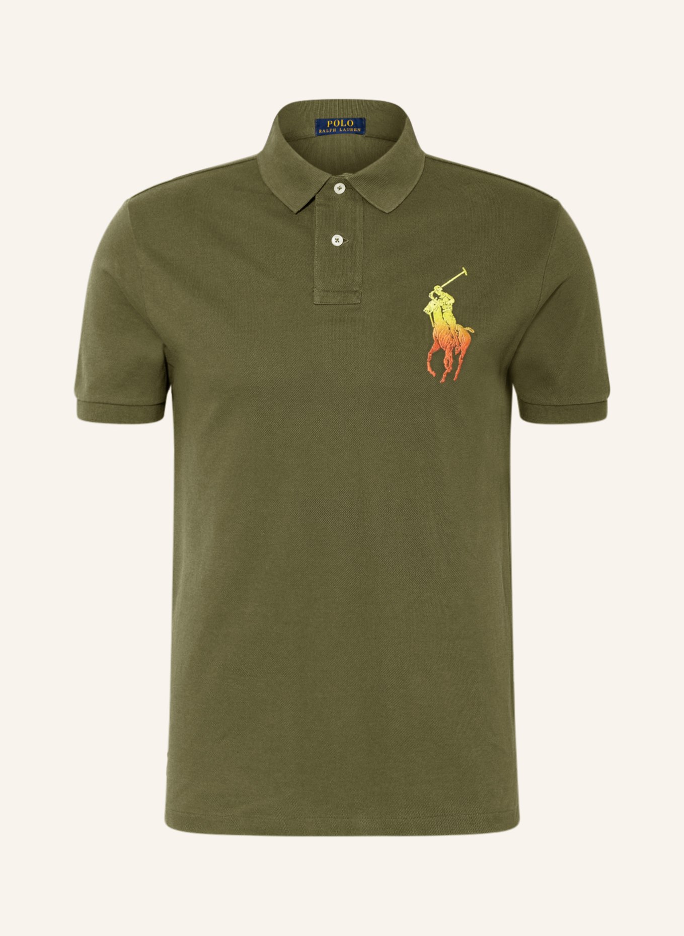 

Рубашка поло POLO RALPH LAUREN Piqué Custom Slim Fit, оливковый