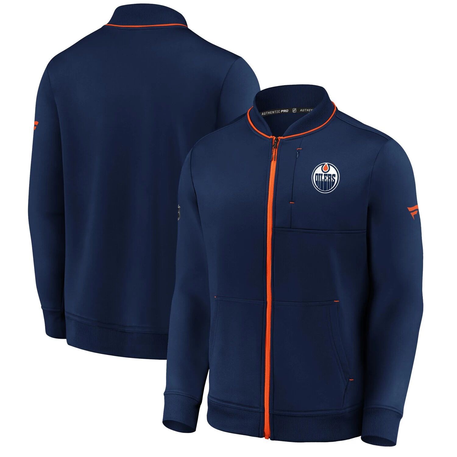 

Мужская фирменная темно-синяя куртка на молнии Edmonton Oilers Authentic Pro Locker Room Fanatics, Синий
