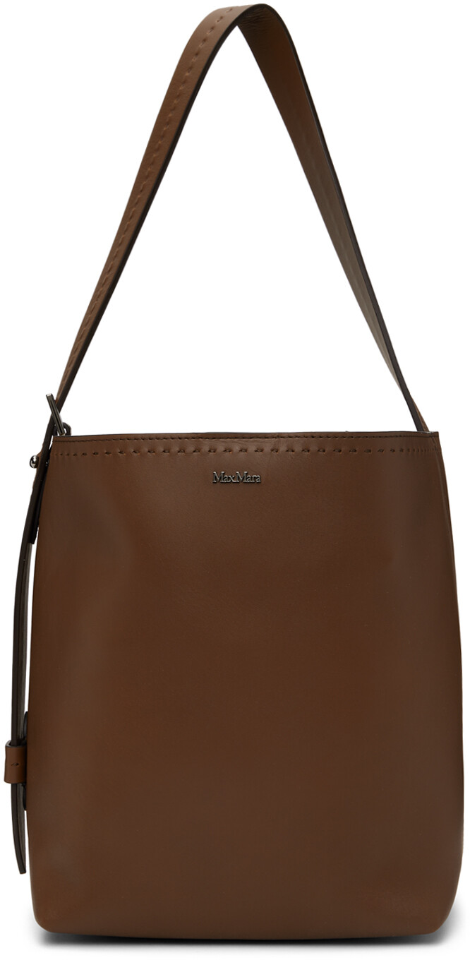

Коричневая маленькая кожаная большая сумка Archetipo Max Mara, цвет Brown