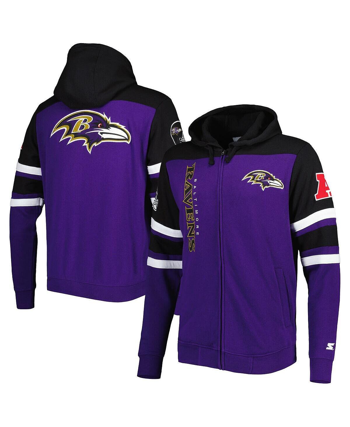 

Мужская фиолетовая куртка с капюшоном Baltimore Ravens Extreme на молнии во всю длину Starter