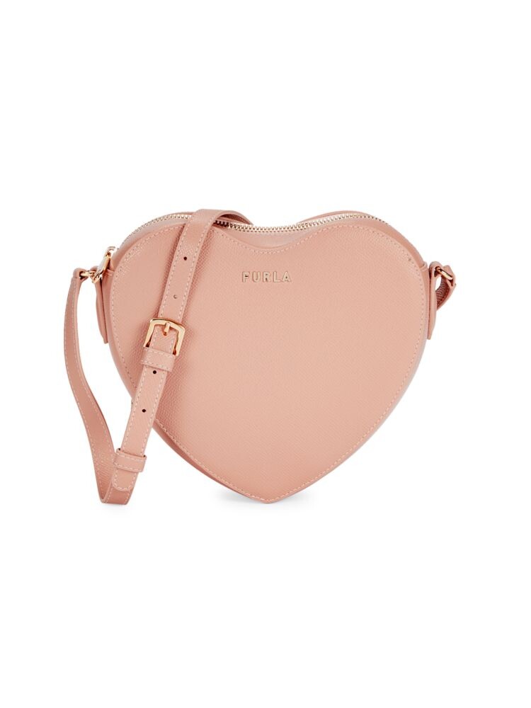 

Кожаная сумка через плечо в форме сердца Furla, цвет Moonstone Pink