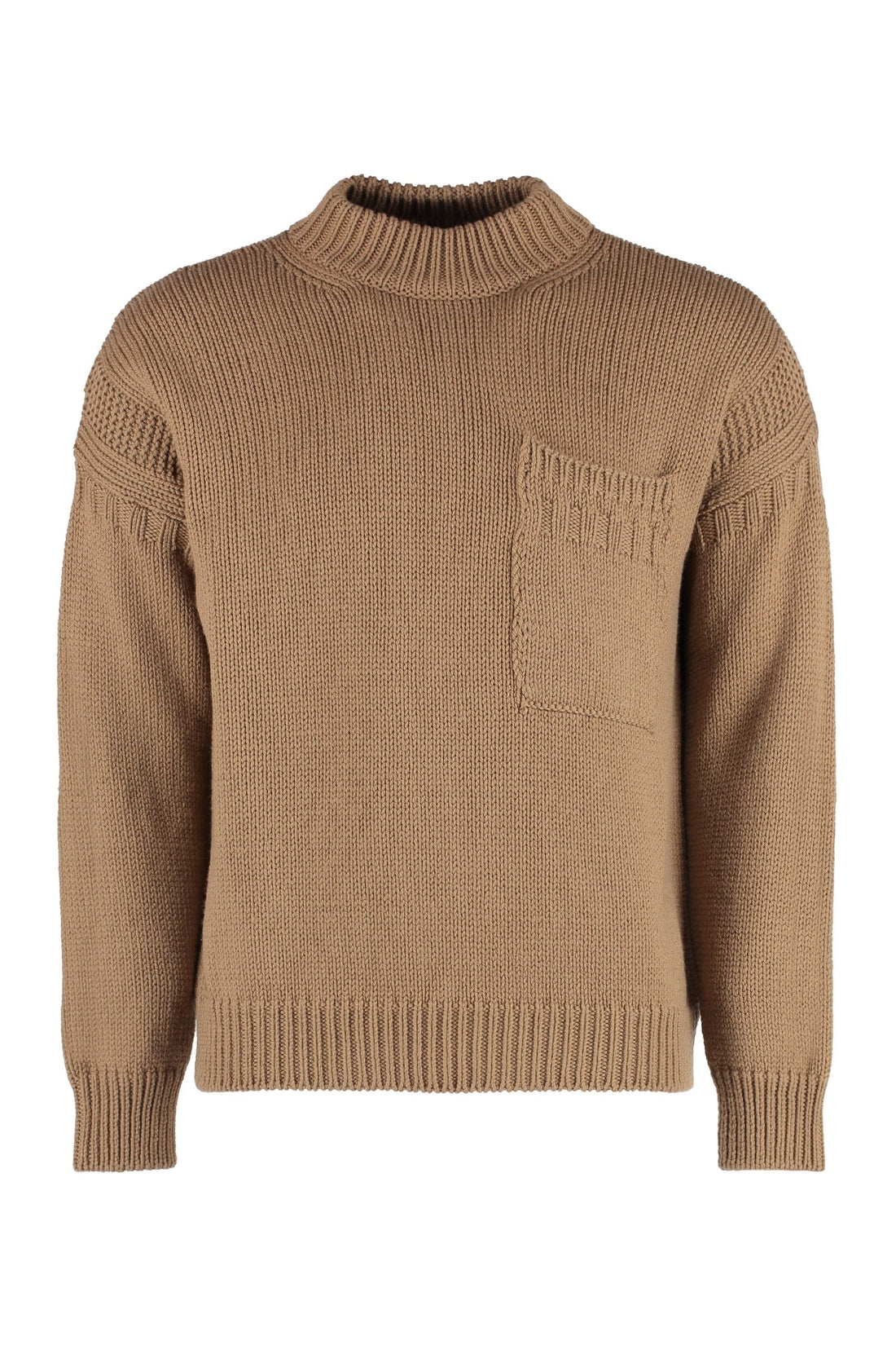 Шерстяной свитер с круглым вырезом Ten c, цвет beige