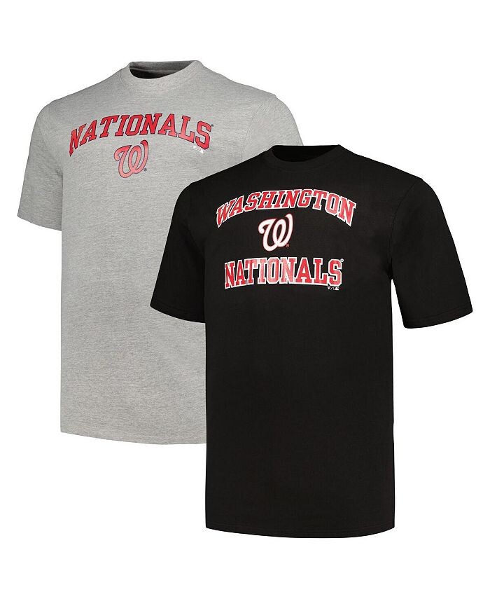 

Набор мужских футболок черного и серого цвета Washington Nationals Big and Tall Profile, черный