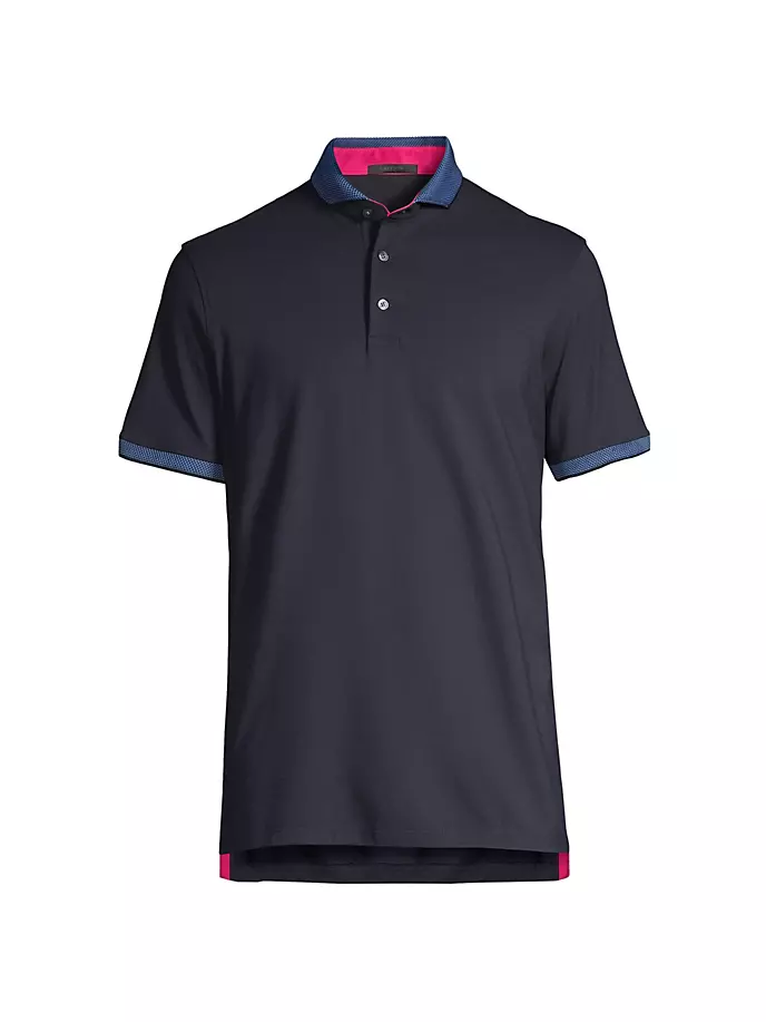 цена Рубашка-поло из эластичной хлопковой смеси с короткими рукавами Greyson, цвет canal
