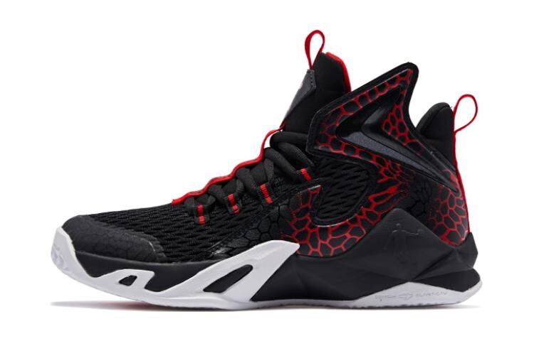 

Детские баскетбольные кроссовки GS High-top Black/Aurora Red Qiaodan