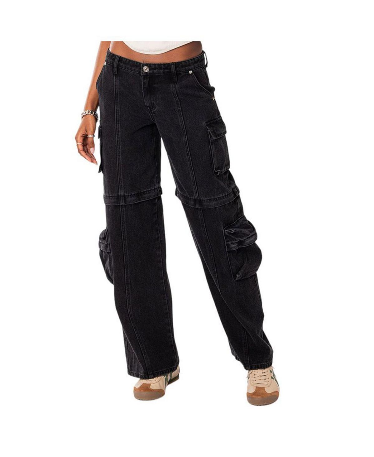 цена Женские джинсовые брюки-карго из двух частей-трансформеров Edikted