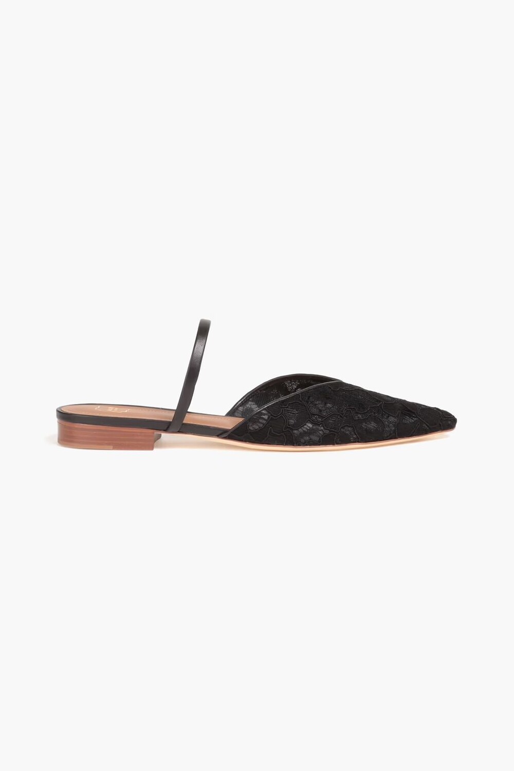 

Тапочки Marla с кожаной отделкой и кружевом на шнурке Malone Souliers, черный