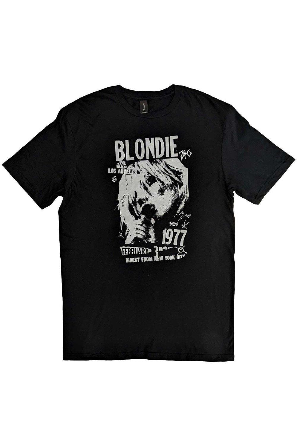 Винтажная хлопковая футболка 1977 года Blondie, черный синяя звезда цифровая версия цифровая версия