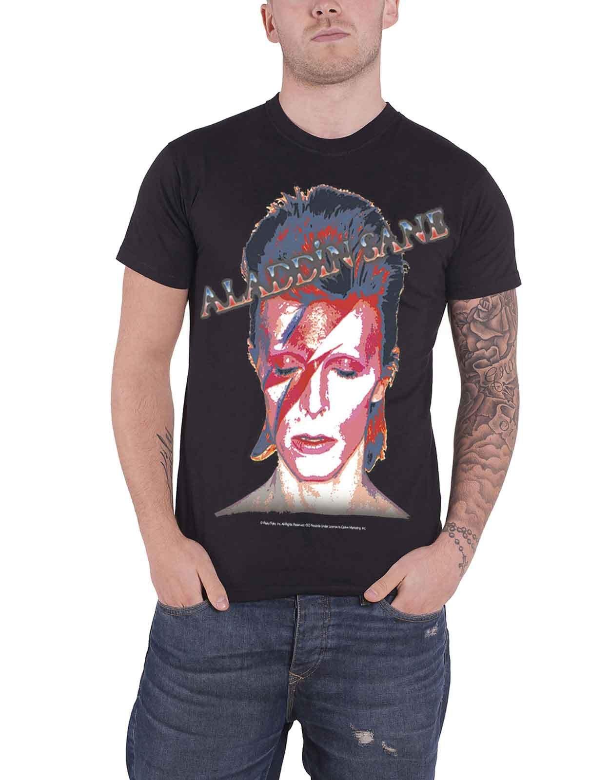 цена Футболка с портретом Aladdin Sane Face David Bowie, черный