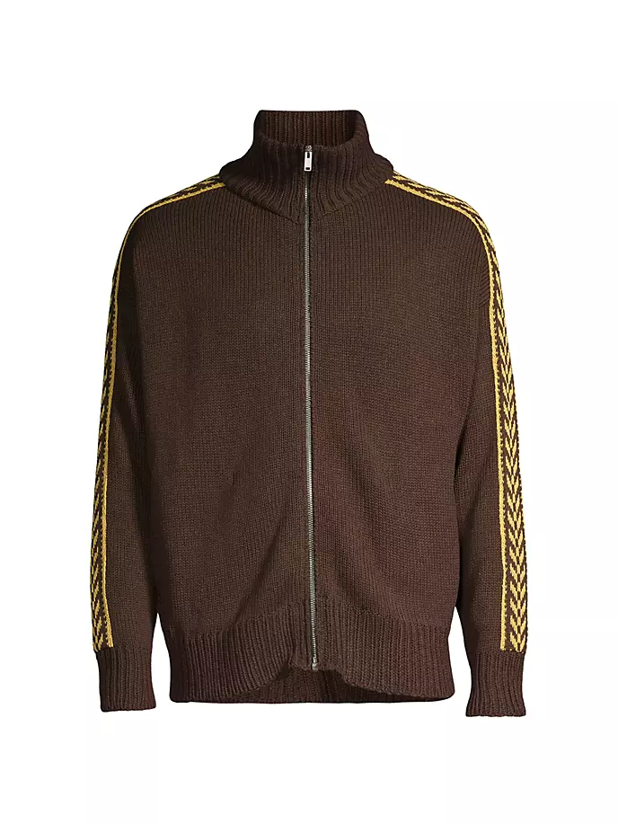 Вязаная спортивная куртка R H U D E, цвет brown mustard steel danielle h r h