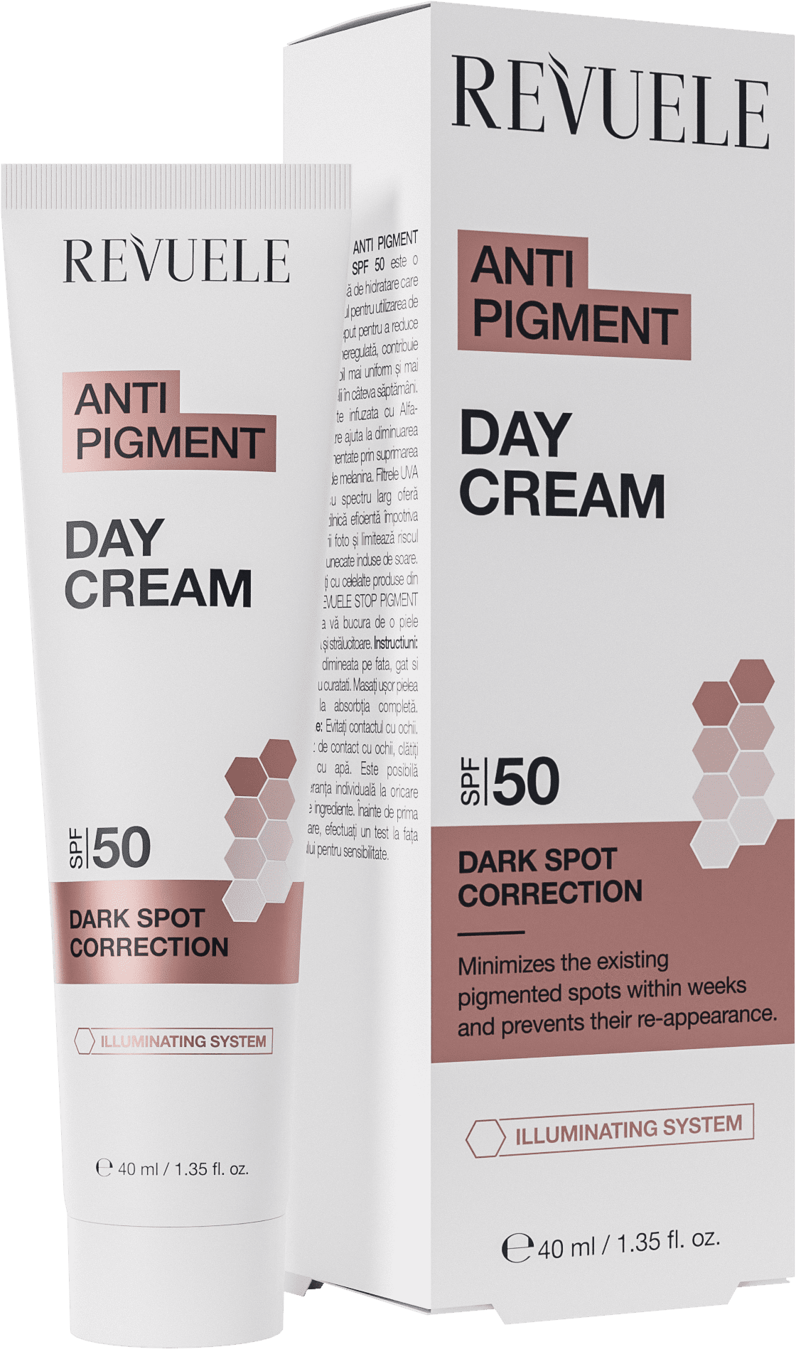 Осветляющий крем для лица с spf50 Revuele Anti Pigment, 40 мл uriage depiderm spf 50 anti brown spots day cream 30 ml