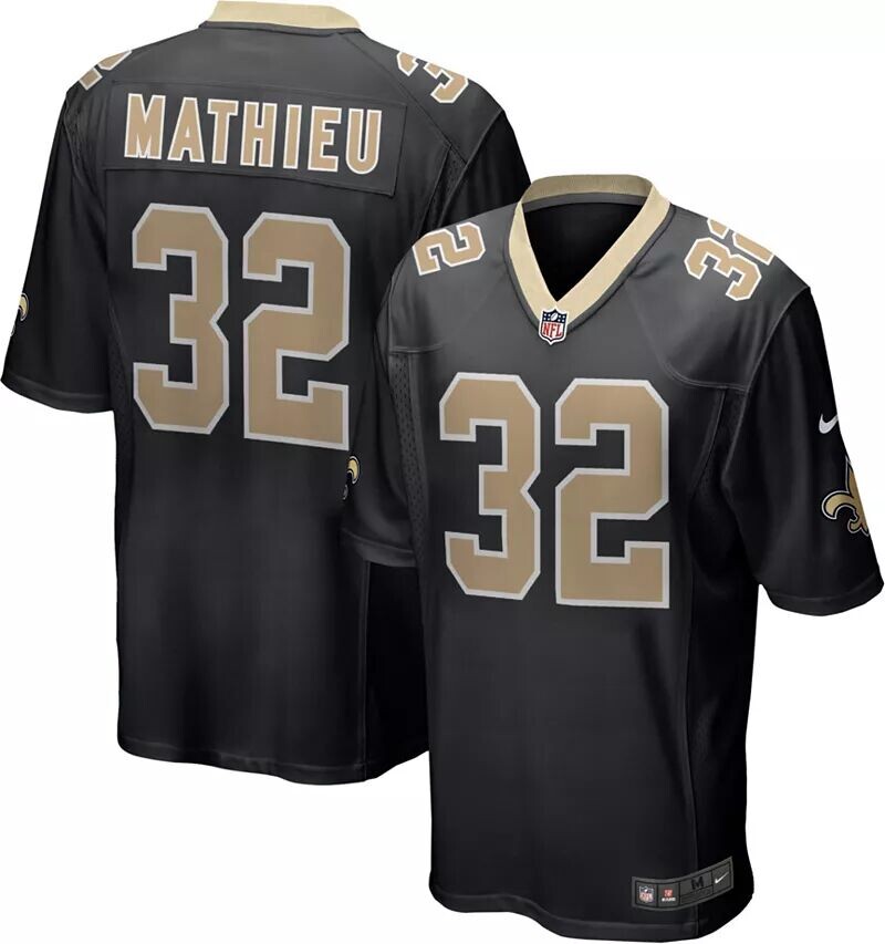 

Мужское джерси Nike New Orleans Saints Tyrann Mathieu #32, черное игровое