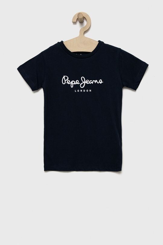 

Детская хлопковая футболка Pepe Jeans, темно-синий