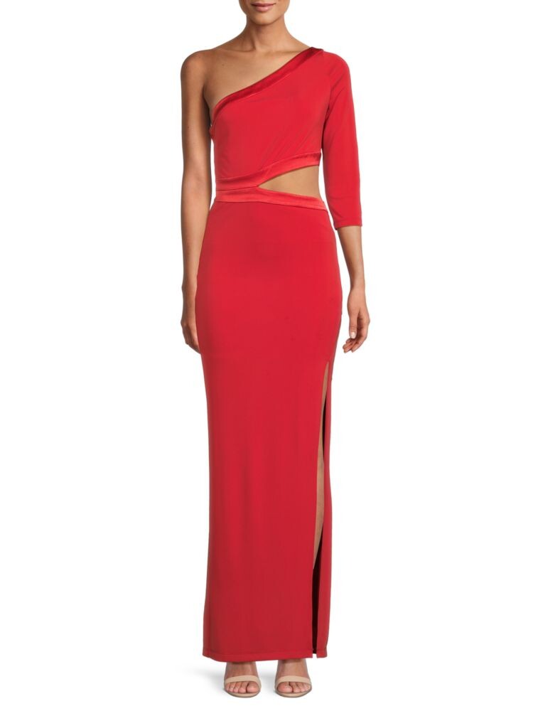 

Платье Michele с высоким разрезом и вырезом Alice + Olivia, цвет Bright Poppy